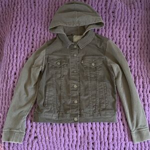 Levi Strauss & Co. Women’s Black Denim Jacket Hoodie Sleeves & Hood Size M